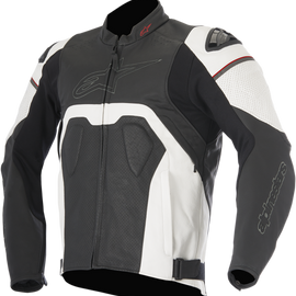 Core Airflow Leather Jacket - Black/White - US 46 / EU  58