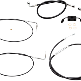 Handlebar Cable/Brake Line Kit - 12" - 14" Ape Hanger Handlebars - Black Vinyl