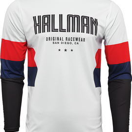 Hallman Differ Draft Jersey - White/Red/Navy - Small