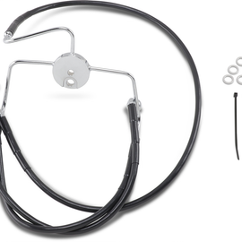 8" Brake Line - Front - Black Vinyl - FLHR 96-07