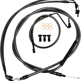 Standard Midnight Braided Handlebar Cable/Brake Line Kit for 15" - 17" Ape Hanger Handlebars725276