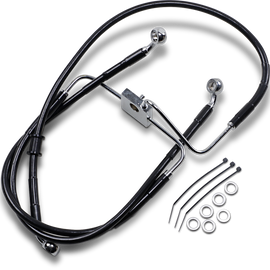 Brake Line - Front - +4" - Black - XL