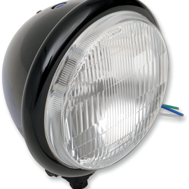 Bottom Mount H4 Headlight - 5-3/4" - Black