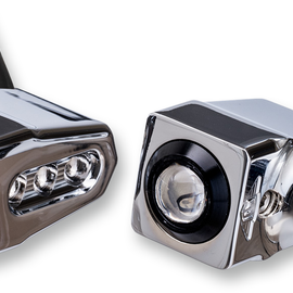 Side-mount LED Turn Signals - Chrome/Amber