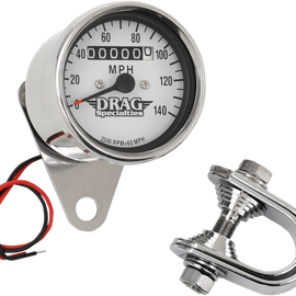 2.4" MPH Mini LED Mechanical Speedometer/Indicators - Chrome Housing - White Face - 2240:60