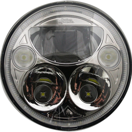 LED Headlight - 7" - Chrome - Each