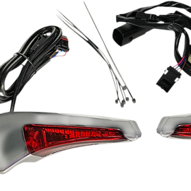 Sequential Tour Pak Seat Back Rest LED Lights - Chrome/Red - CVO