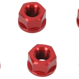 Aluminum Sprocket Nuts - Red - 10 mm