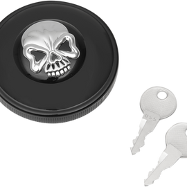 Skull Locking Gas Cap - Black - Non-Vented