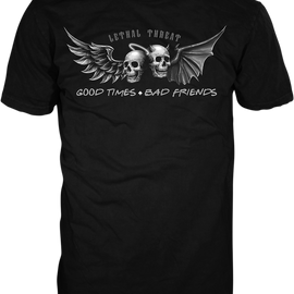 Good Times Bad Friends T-Shirt - Black - XL