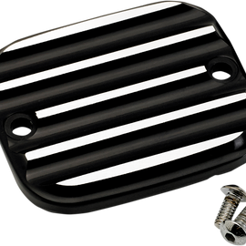 Black/Silver Finned Front Brake Master Cylinder Cover for '96 - '07