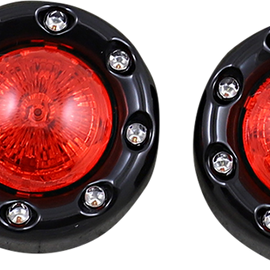 Bullet Turn Signal 1156 - Black - Red Lens