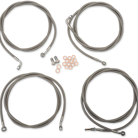 Handlebar Cable/Brake Line Kit  - 15" - 17" Ape Hanger Handlebars - Stainless Steel