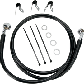 2" Brake Line - Front - Black Vinyl - 00-07 FLST