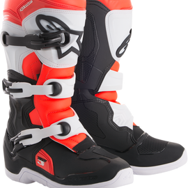 Tech 3S Boots - Black/White/Fluorescent Red - US 4