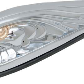 Eagle Head with Lights - Gold Eyes - Small - Chrome