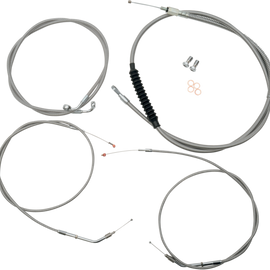 Standard Stainless Braided Handlebar Cable/Brake Line Kit For 12" - 14" Ape Hanger Handlebars918474361