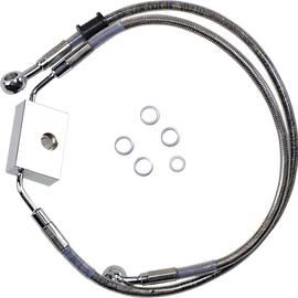 Brake Line - Front - +4" - Stainless Steel - XL