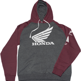 Honda Wing Hoodie - Charcoal/Burgundy - Medium