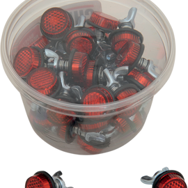 License Plate Reflectors - 40ct Tub - Red