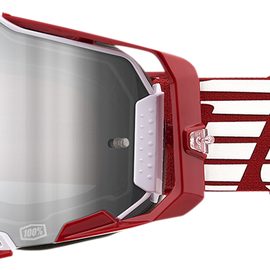 Armega Goggles - Oversized Deep Red - Flash Silver