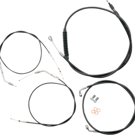 Standard Black Vinyl Braided Handlebar Cable/Brake Line Kit For 15" - 17" Ape Hanger Handlebars2925821070