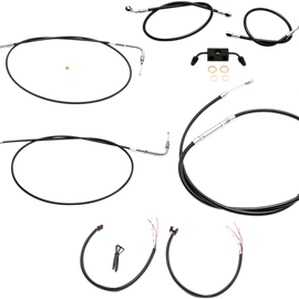 Handlebar Cable/Brake Line Kit - Complete - Mini Ape Hanger Handlebars - Black Vinyl