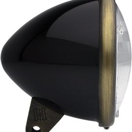 5.75" Headlight Housing - Bullet Smooth - Black/Antique Brass