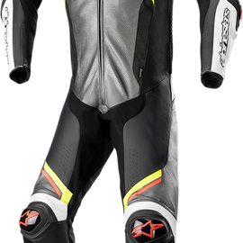 Missile Ignition v2 1-Piece Suit - Metallic Gray/Black/Yellow/Red Fluorescent - US 50 / EU 60