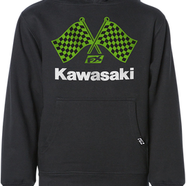 Youth Kawasaki Finish Line Hoodie - Black - Large