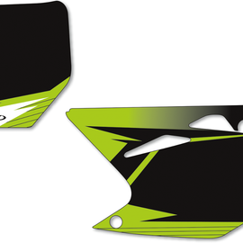 Graphic Number Plates - Black/Green - KXF