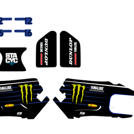 Graphics Kit for STACYC® Stability Cycles - Star Racing - Blue