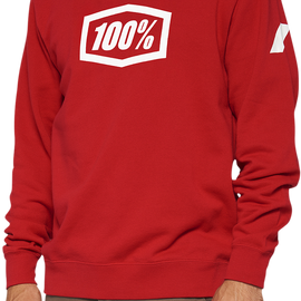 Icon Long-Sleeve Fleece Sweatshirt - Red - Large