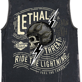 Ride the Lightning Tank Top - Navy - Medium