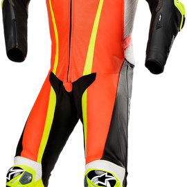 GP Tech v3 1-Piece Suit - Red Fluorescent/Black/Yellow Fluorescent - US 38 / EU 48