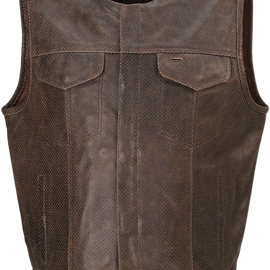 Ganja Leather Vest - Brown - 4XL