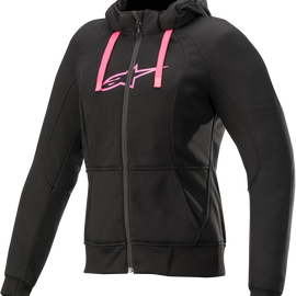 Women's Sport Jacket/Hoodie - Black/Pink- Large