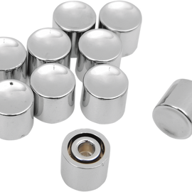 Chrome Long Turn Signal Button Cap