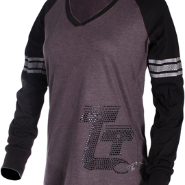 Women's T-Shirt - Gray/Black - 2XL