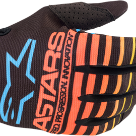 Youth Radar Gloves - Blue/Yellow/Coral - Medium