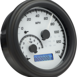 MXV Series Fatbob Analog/Digital Gauge System - White/Gray/Black