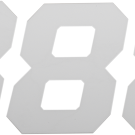 Race Number Plate - #8 - White - 4"