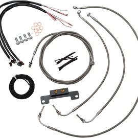 Handlebar Cable/Brake Line Kit - Complete - 15" - 17" Ape Hanger Handlebars - Stainless