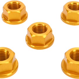 Aluminum Sprocket Nuts - Gold - 10 mm x 1.25