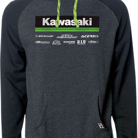 Kawasaki 21 Racewear Hoodie - Charcoal/Black - 2XL