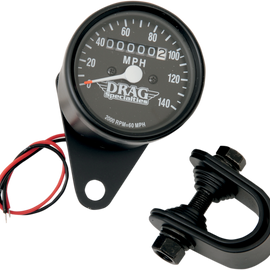 2.4" MPH Mini LED Mechanical Speedometer/Indicators - Black Housing - Black Face - 2:1