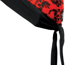 Skull Z-Wrap Stretch Headwrap - Red