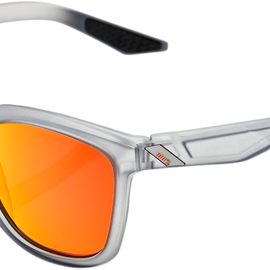 Hudson Sunglasses - Crystal Gray - Red Mirror