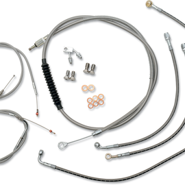 Handlebar Cable/Brake Line Kit  - 12" - 14" Ape Hanger Handlebars - Stainless Steel