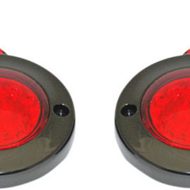 LED Flat Turn Signals - 1156 - Black - Red Lens